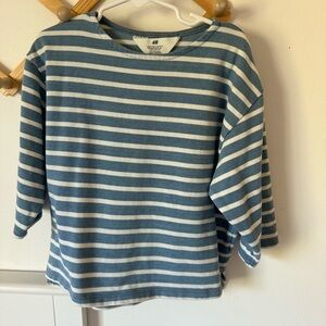 H&M Striped Blue and White Tee